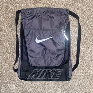 Nike grey drawstring bag